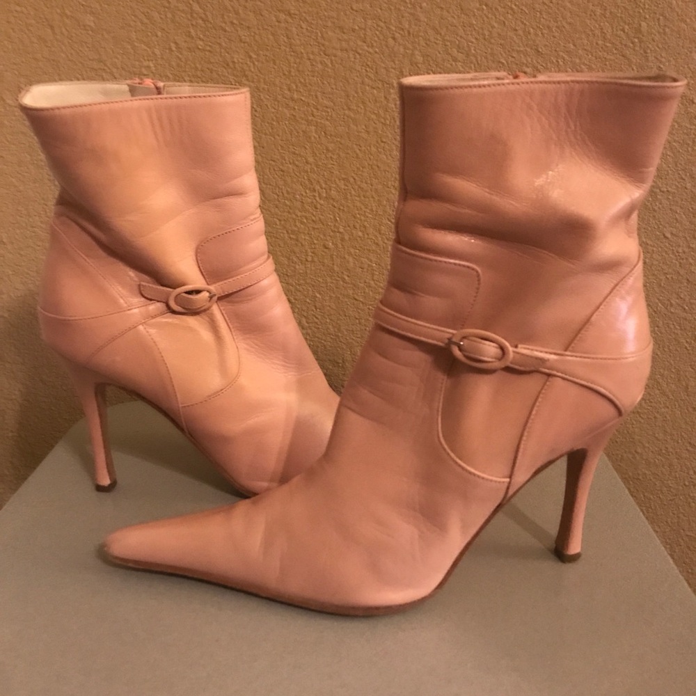 Charles David pink leather booties